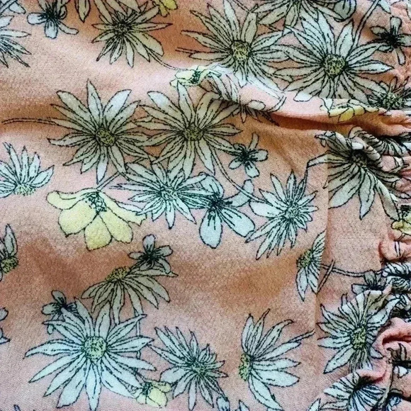 Women's Sophie Rue Ruched Crop Top Dusty Mauve Floral, Size Extra Small Pink - Picture 6 of 6